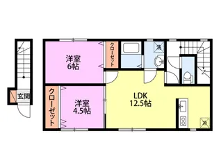 ワイズテラス関屋大川前【2階】の間取り
