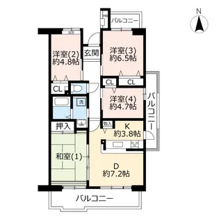 URコンフォール明神台【4階】の間取り