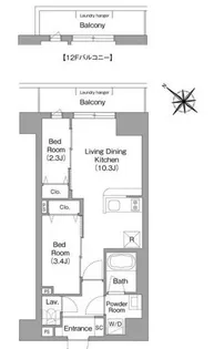 コンフォリア・リヴ豊洲キャナル【6階】の間取り