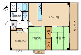 コーポサントピア【9階】の間取り