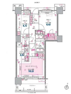 プラウドタワー郡山【7階】の間取り