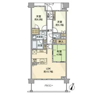 ザ・パークハウス 市ヶ尾ウエスト【3階】の間取り
