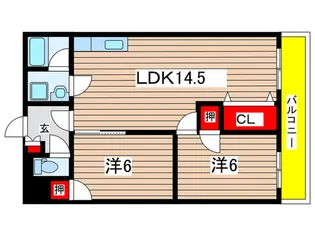 リシェス・コート落合【2階】の間取り
