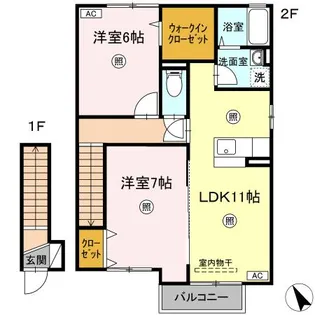グローリアA棟【2階】の間取り
