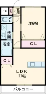 グランドハイツ馬場山緑【1階】の間取り