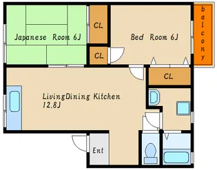 都美ハイツ【1階】の間取り