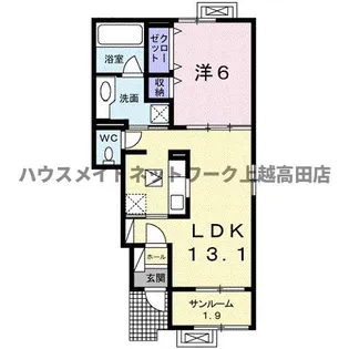 ケーズレジデンスB【1階】の間取り