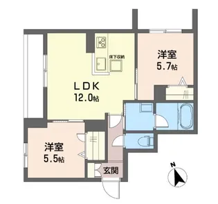 ピッコ ヴィア ソーレ杉並【1階】の間取り