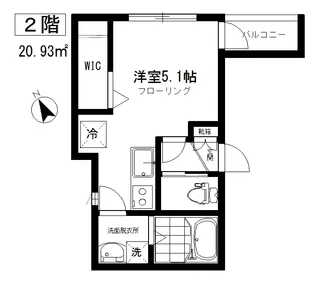 ラシーネ中目黒【2階】の間取り