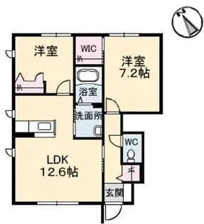 シャーメゾン水呑II【1階】の間取り