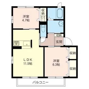 ティーズハウスA【2階】の間取り