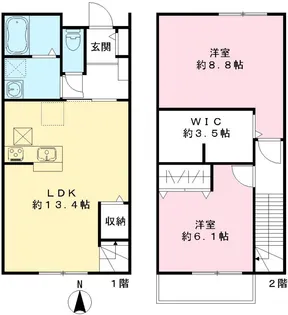 ユアメゾン ル フォレ弐番館(ペット)【1階】の間取り