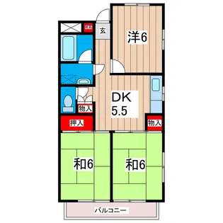 スカイハイツビル【2階】の間取り