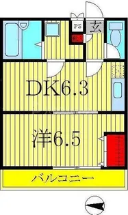 スタジオ北柏【1階】の間取り