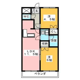 ナガラアンクレー【2階】の間取り