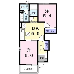 ボヤージュ B棟【1階】の間取り