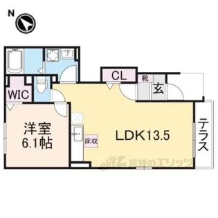 グランソレイユ楠葉【1階】の間取り