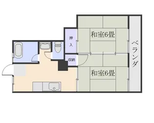 与次郎コーポ【3階】の間取り