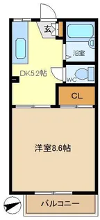エクセルフラットB【1階】の間取り