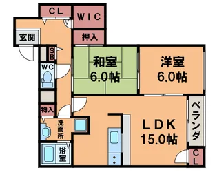 パラディ西田辺【1階】の間取り