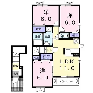 エアリーヒルズI【2階】の間取り