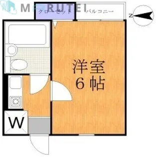 アザミハイツ二子【1階】の間取り