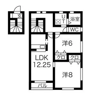 ブルックスタウンE棟【2階】の間取り