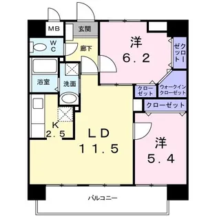 スカイシャトレ柚須【2階】の間取り