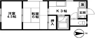 ロイヤルハイツ野々市【2階】の間取り
