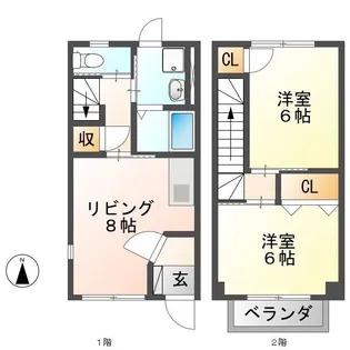 ルネージュK【1階】の間取り