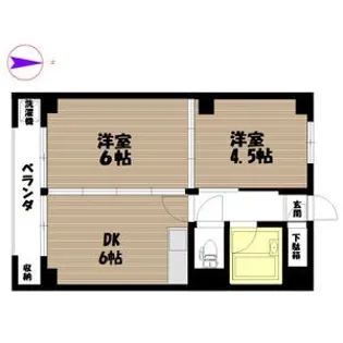 宮リバーハイツ【2階】の間取り