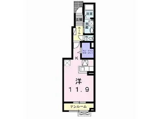 ハピネス 北島E【1階】の間取り