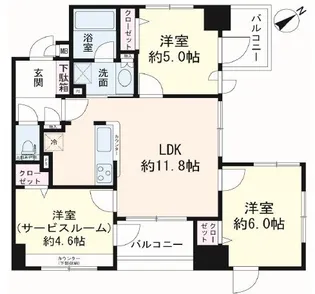 ラ・フォルム池尻大橋【3階】の間取り