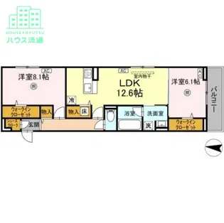 ロイヤルタウン富の原I【1階】の間取り