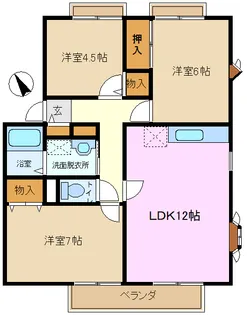 サンビレッジ鴨居D棟【1階】の間取り