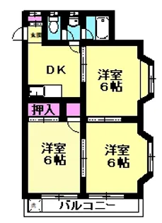 プリンスハイム高柳【3階】の間取り