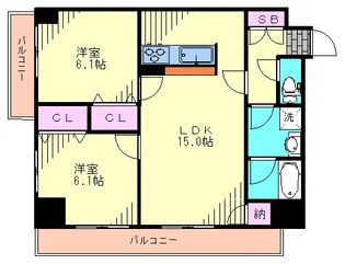 ヴィラ・デル・ソーレ栄【2階】の間取り