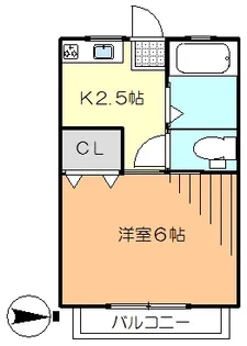 末広第3コーポ【2階】の間取り