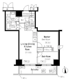 東京都台東区元浅草1【マンション】の間取り