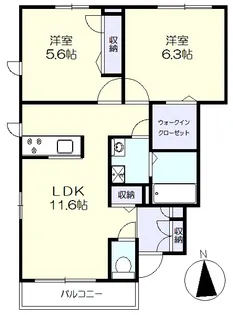 プロヌーブちひろ【1階】の間取り