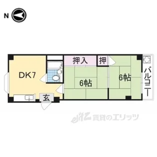 ロイヤル南生駒【1階】の間取り