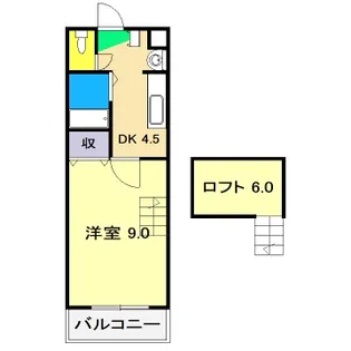 1DKの間取り画像