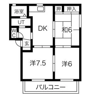 メニィハピネス A棟【2階】の間取り