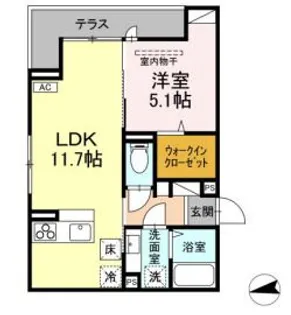 山梨県甲斐市富竹新田【アパート】の間取り