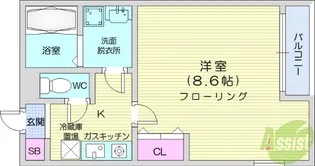 クレフラスト福祉大前2A【1階】の間取り