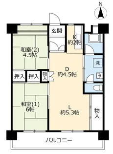 UR桃山南【5階】の間取り