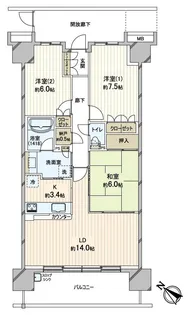 ハーバーレジデンス【8階】の間取り