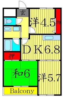 クレド花畑【3階】の間取り