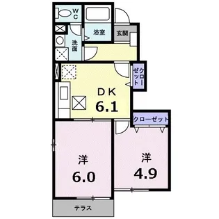 アヴェニールC【1階】の間取り