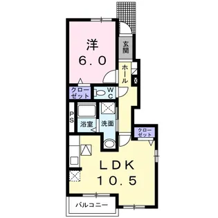 メゾンドラフレB【1階】の間取り